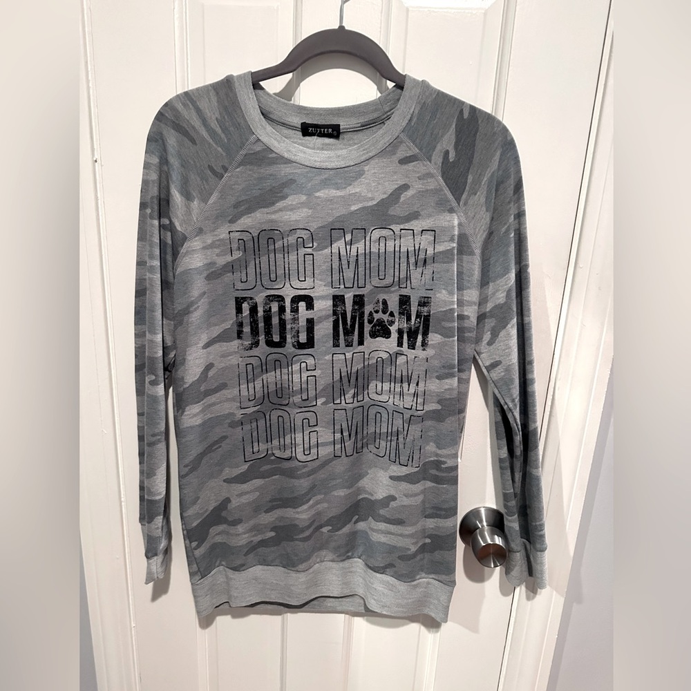 Camo dog mom tunic long sleeve top